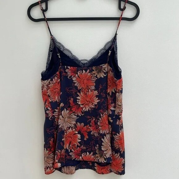Floral Satin camisole with lace - Picture 3 of 4